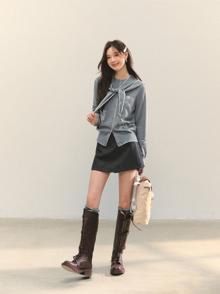Anti-exposure Applique Pocket Suit Skort - CHINASQUAD