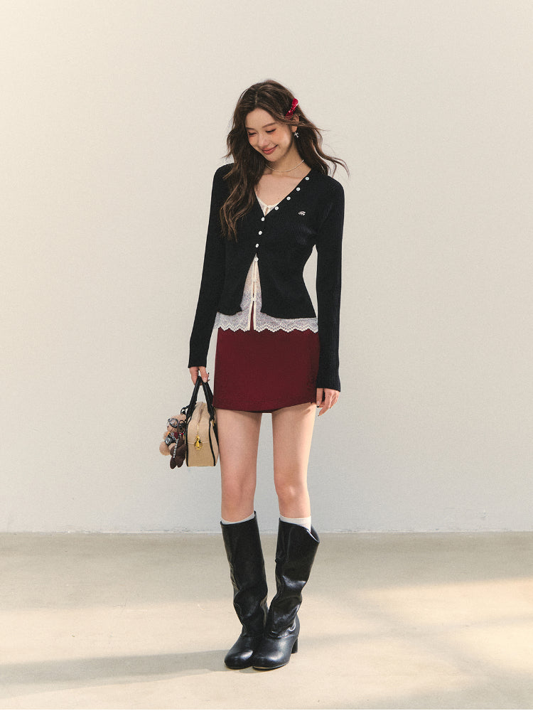 Anti-exposure Applique Pocket Suit Skort - CHINASQUAD