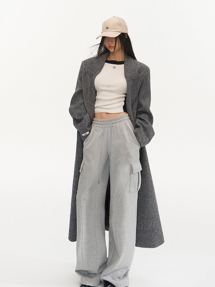 Gray Relaxed Fit Woolen Coat - CHINASQUAD