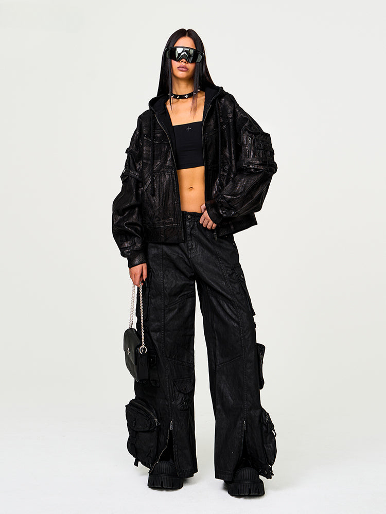 Lightning Waxed Denim Hoodie - CHINASQUAD