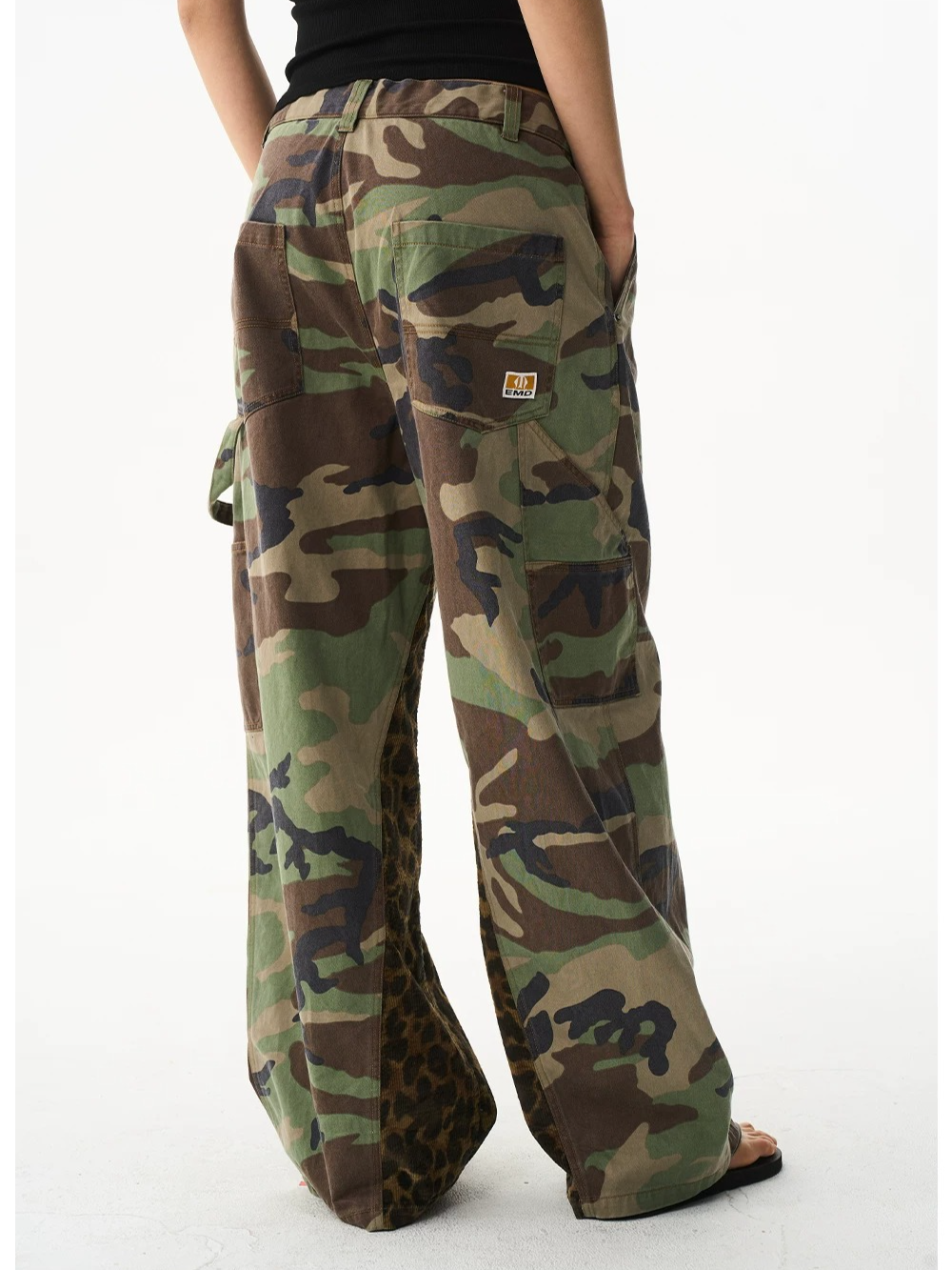 Camo Leopard Patchwork Workwear Pants