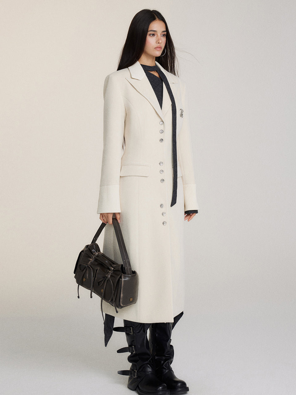 Long Woolen Blazer Coat - CHINASQUAD