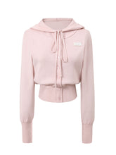 Bow Tie Waist Hoodie Knitted Long Coat - CHINASQUAD