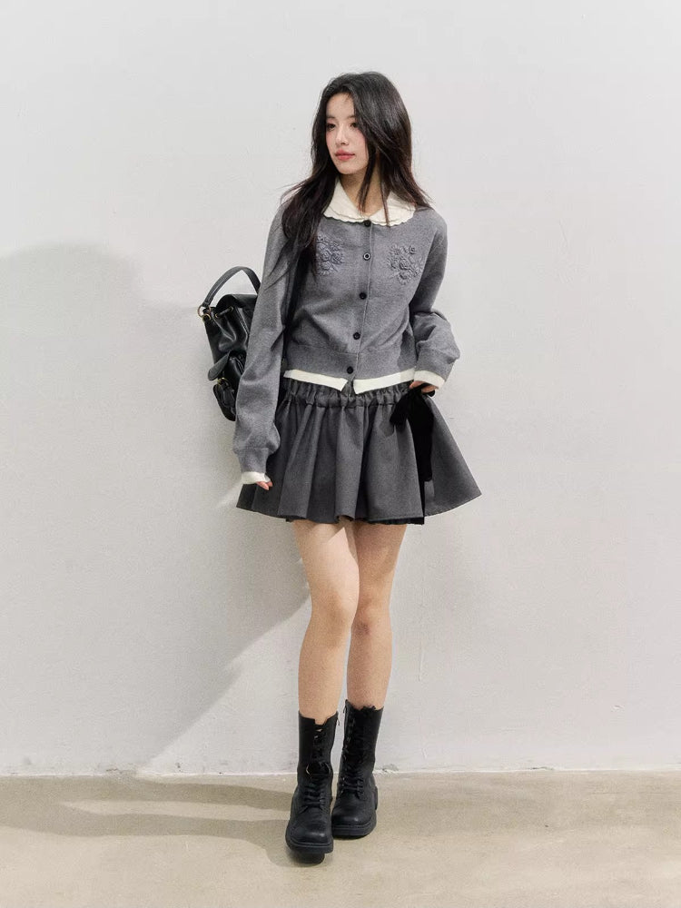 Velvet Bow Water-Repellent Puff Skirt - CHINASQUAD