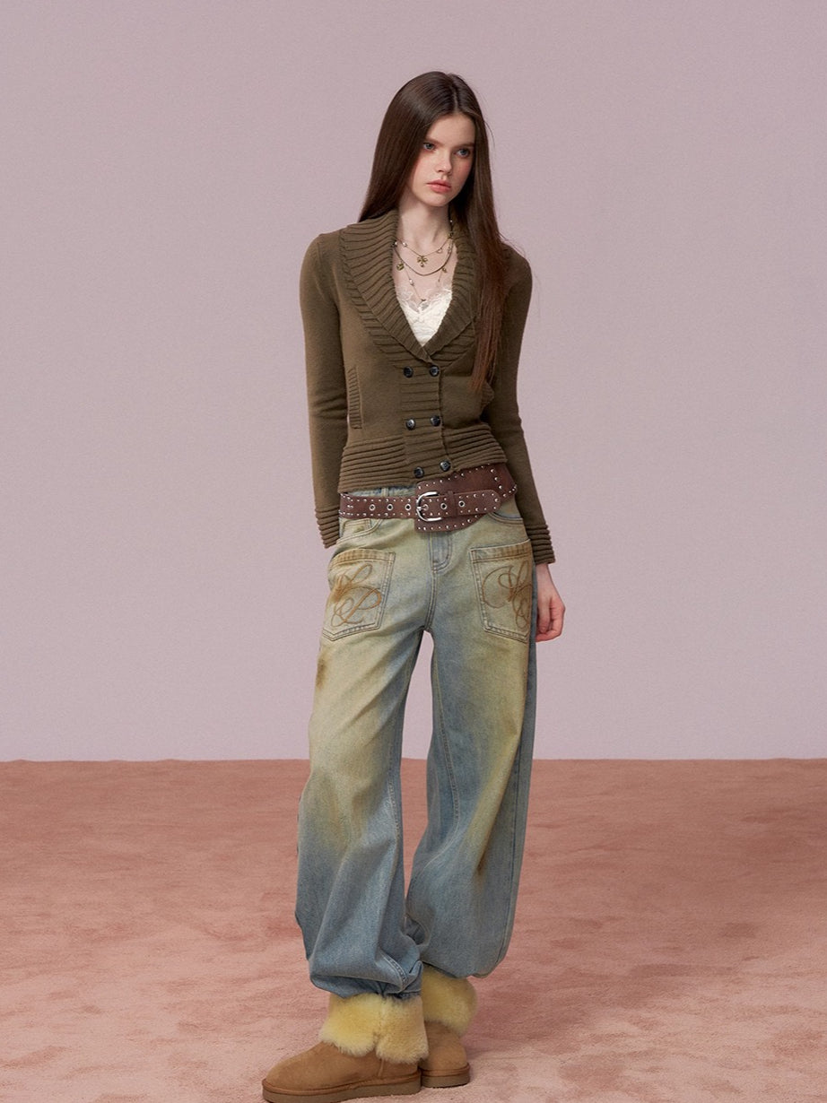 Minimalist Wool-Blend Knit Cardigan