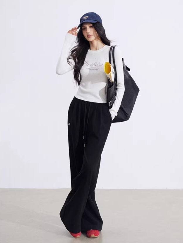 Layered-Effect Panelled Wide-Leg Pants