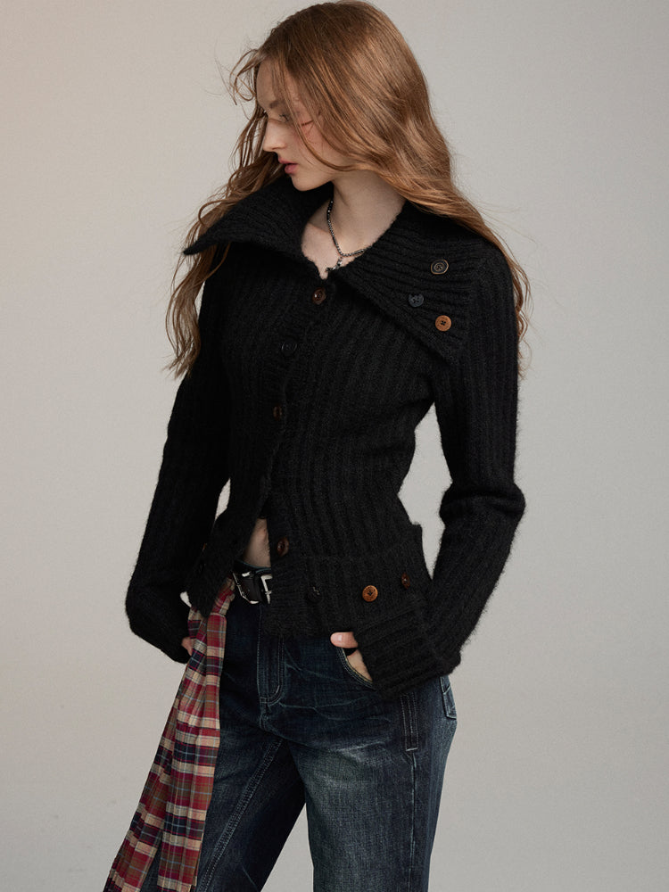 Wool Button Knitted Cardigan - CHINASQUAD