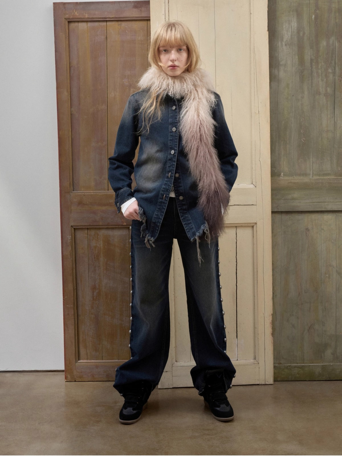 Riveted Vintage Washed Straight-Leg Jeans - CHINASQUAD