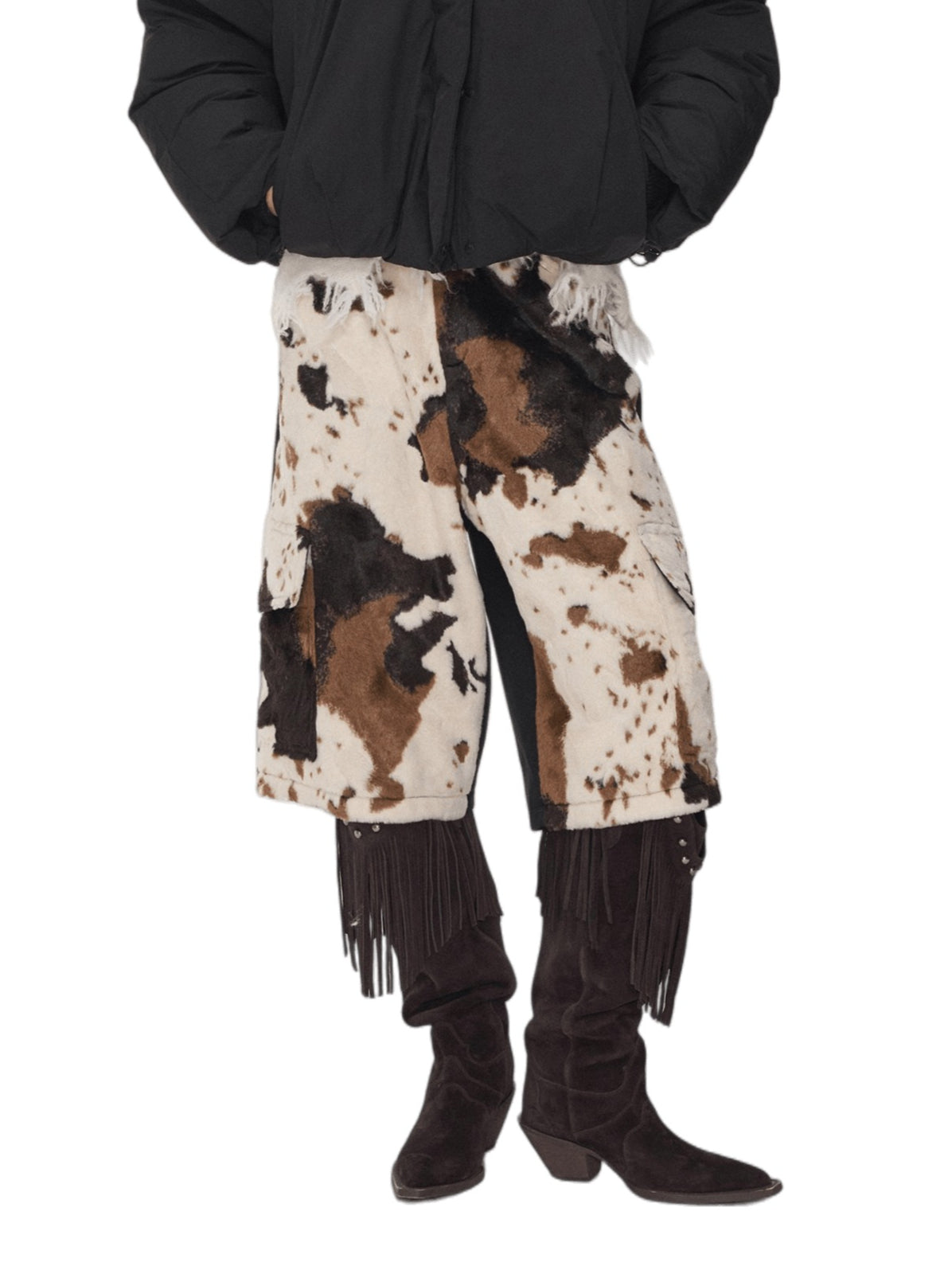 Patchwork Utility Culotte Shorts