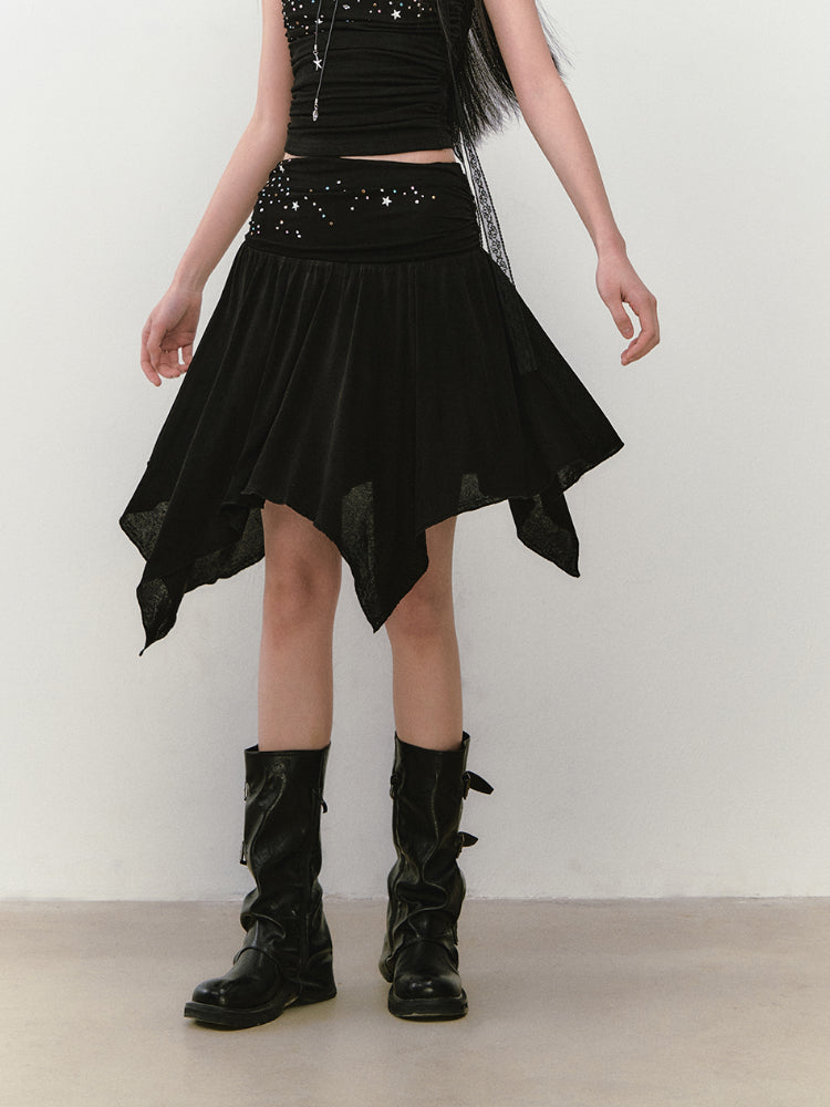 Star Beaded Ruffled Bandeau & Skirt Set - CHINASQUAD