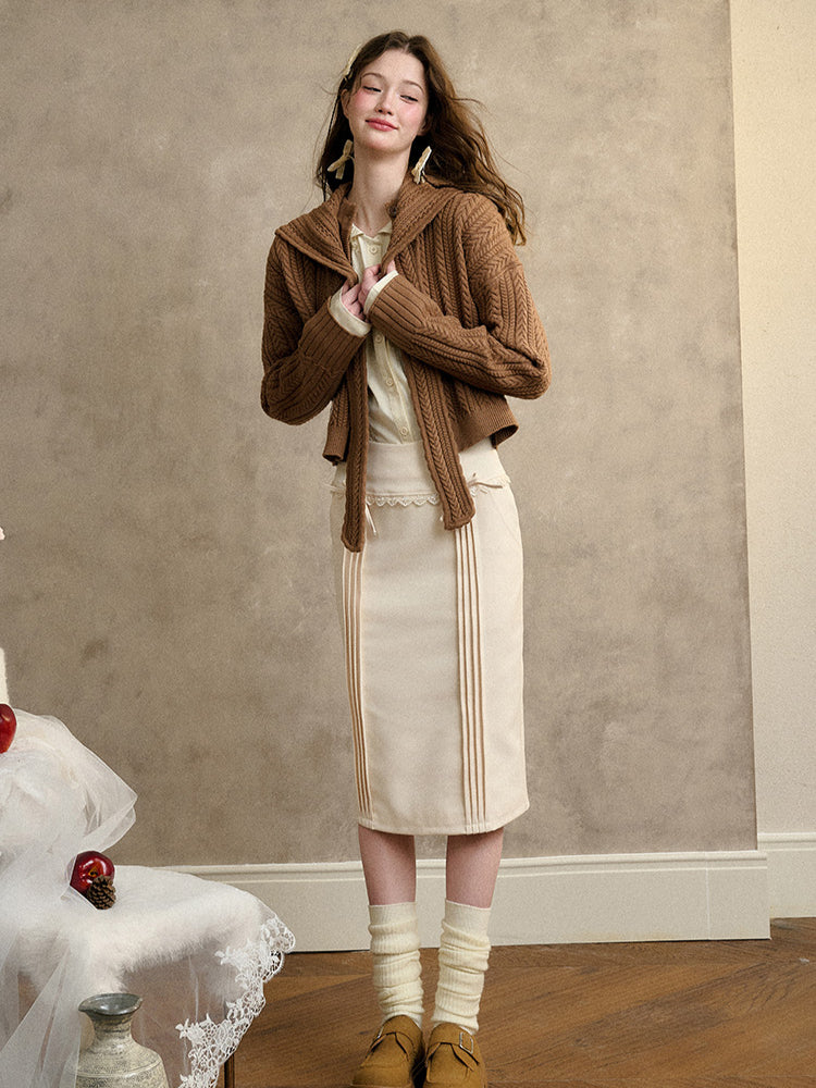 A-Line Heavy Pleated Bow Skirt - CHINASQUAD