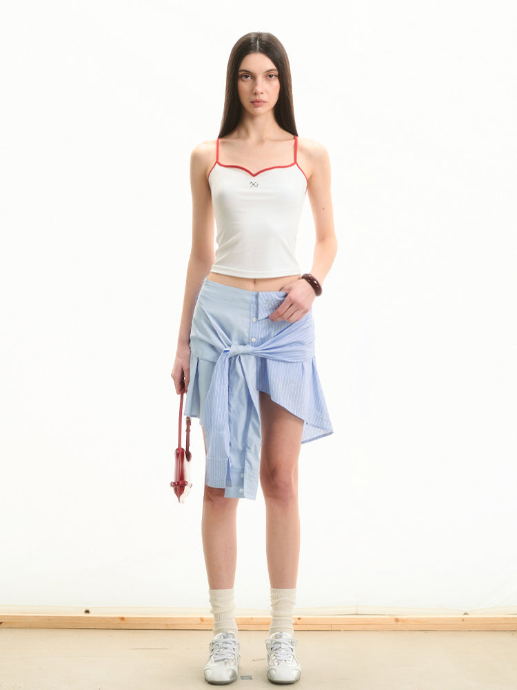 Tie Design Irregular Skirt - CHINASQUAD