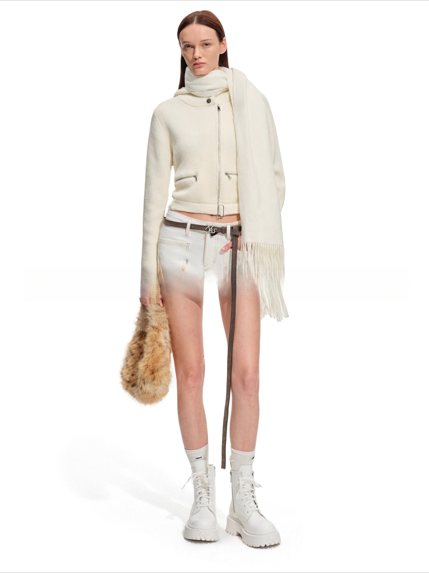 Garde Wool Ribbed Hooded Knit Cardigan