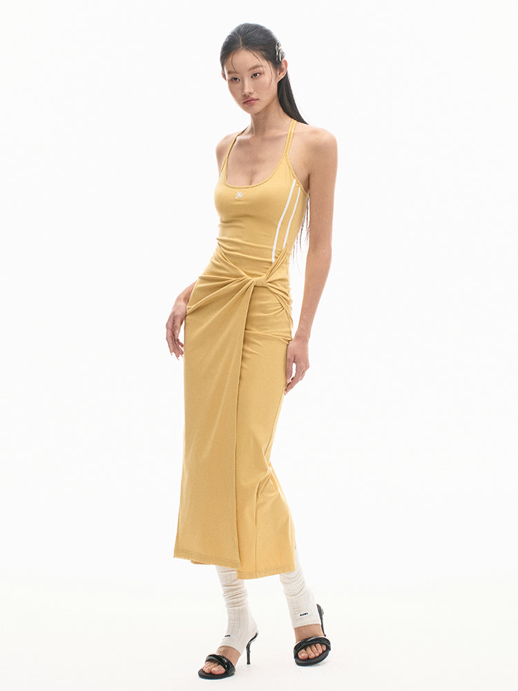 Color Block Casual Slimming Waist Mid-Length Dress - CHINASQUAD