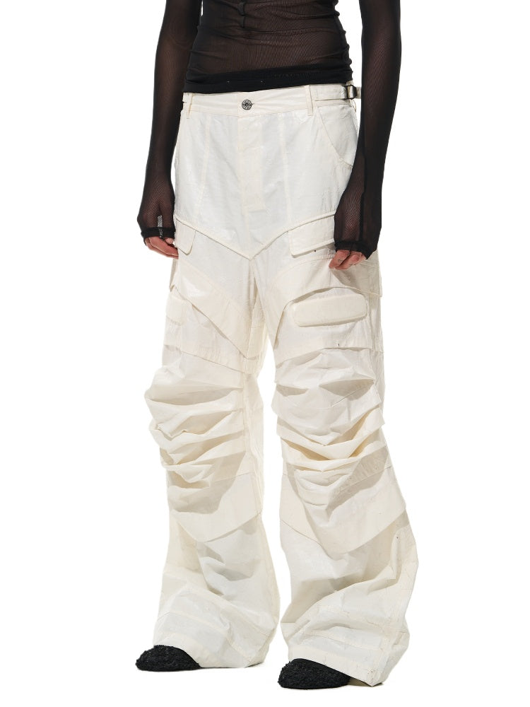 White Eco-Friendly Loose Space Casual Pants - CHINASQUAD