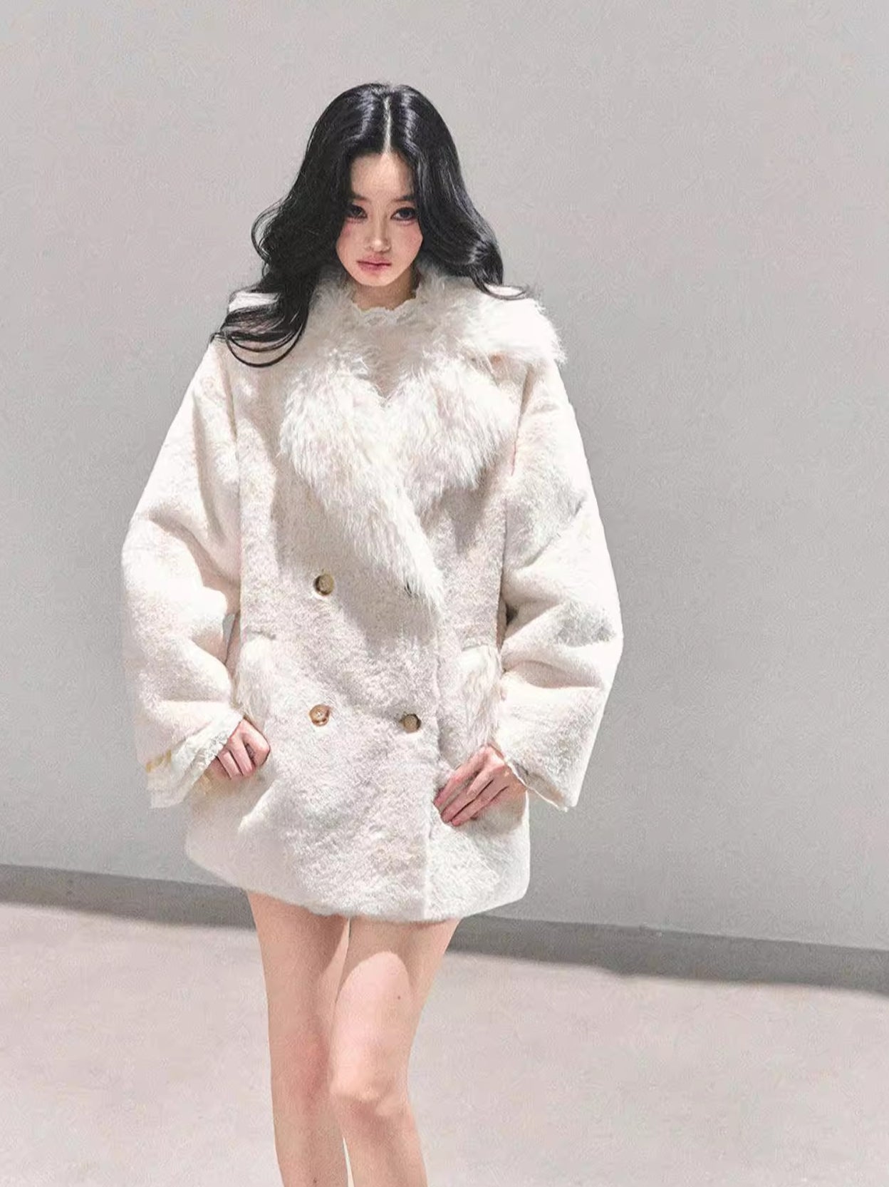 Shearling-Style Faux Fur Winter Coat