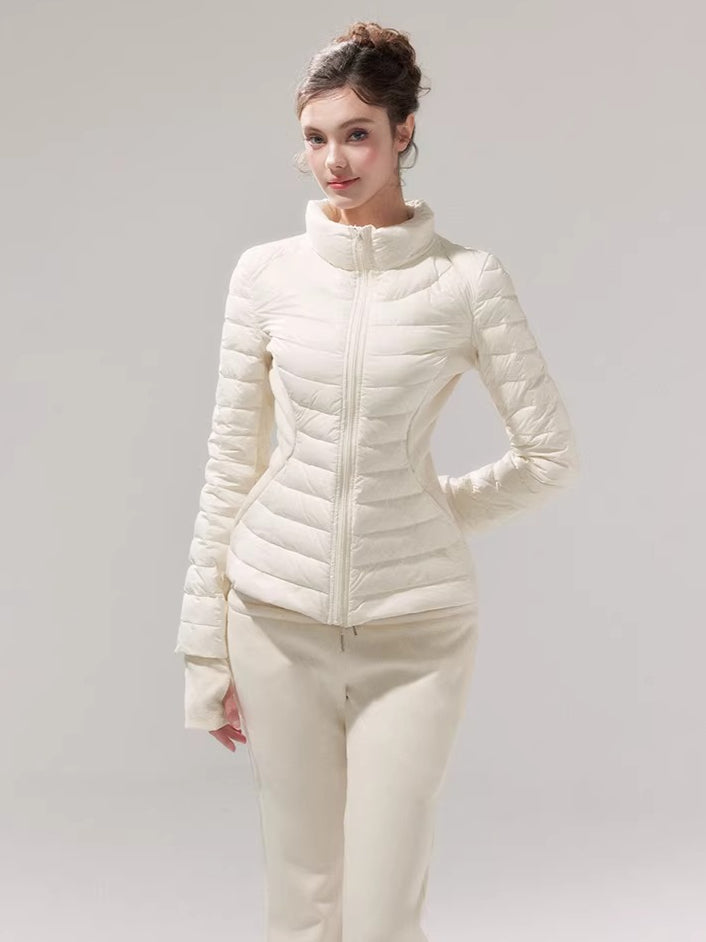 Lightweight 90% Down Quilted Stand-Collar Coat