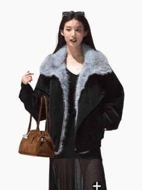 Fur-Collar Padded Short Jacket