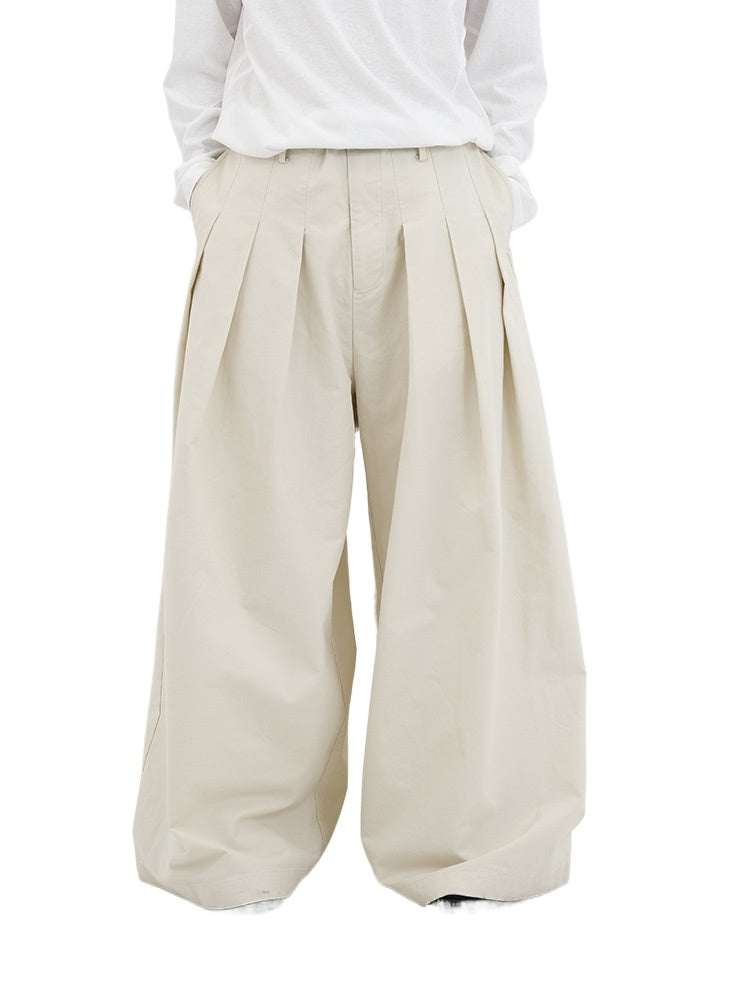 Pleated Wide-Leg Pants - CHINASQUAD