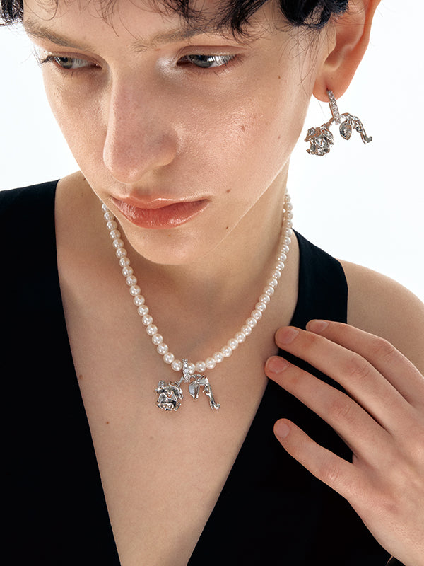 Vintage Rose Pearl Necklace - CHINASQUAD