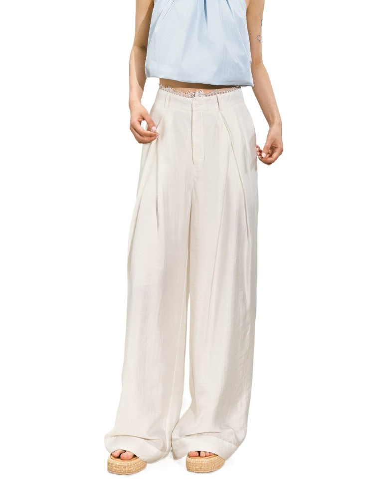 Suit Pleated Wide-Leg Pants - CHINASQUAD