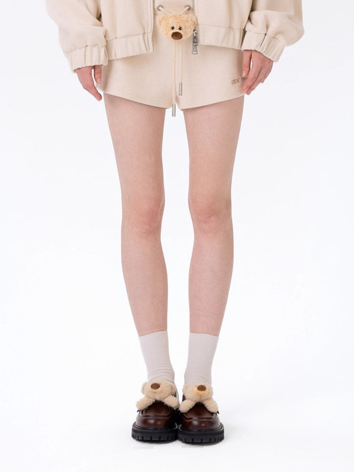 Plush Doll Fleece-Lined Straight Shorts