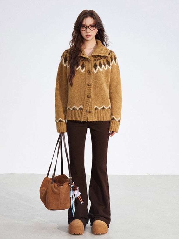 Fair Isle Wool-Blend Collared Knit Sweater