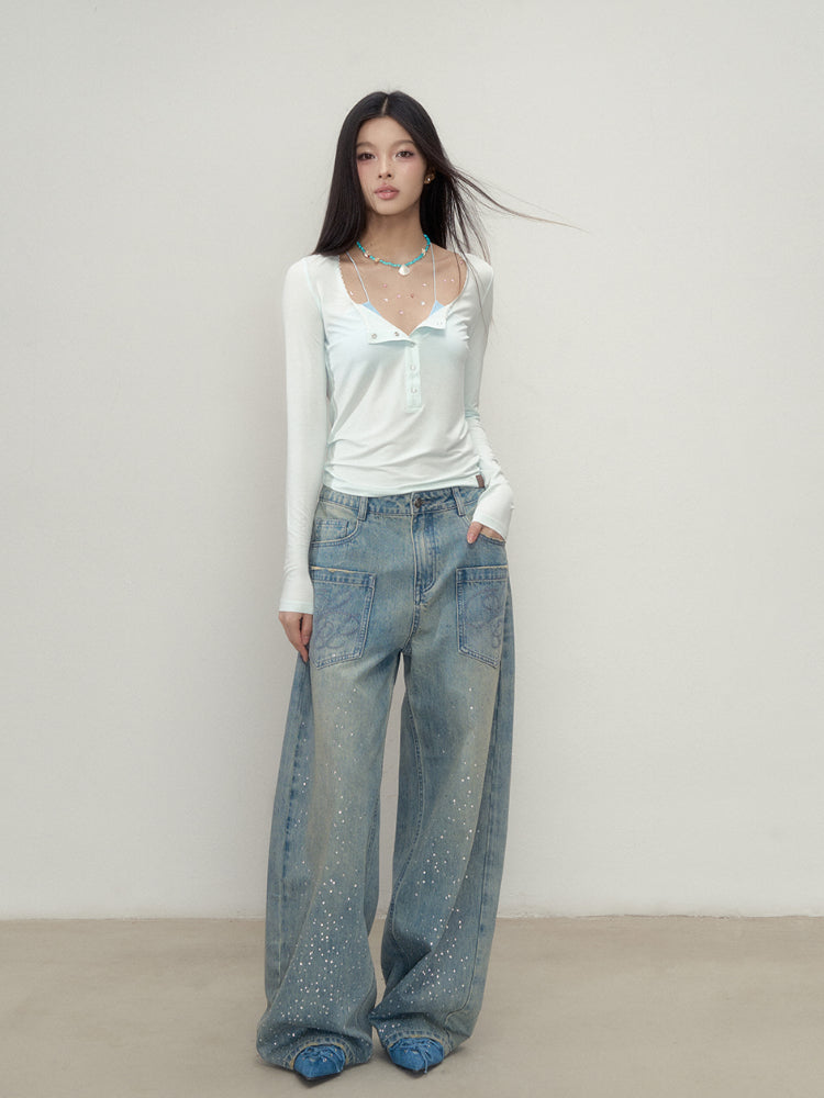 Button Lightweight Long Sleeve UV Protection T-shirt - CHINASQUAD