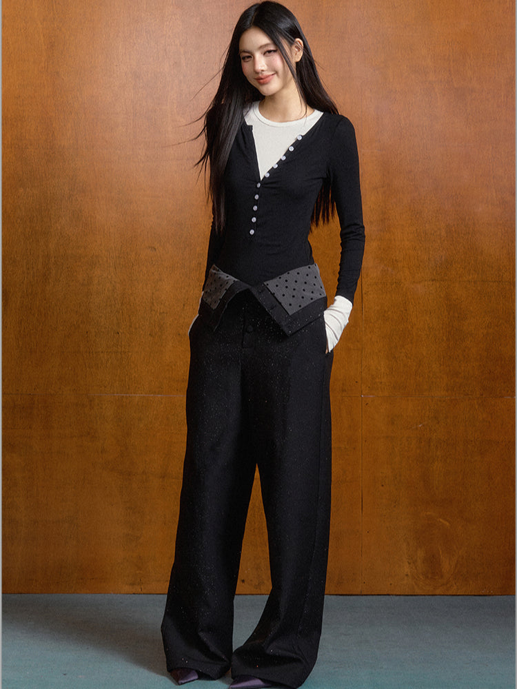 Two-tone Slim Fit Short Dress - CHINASQUAD