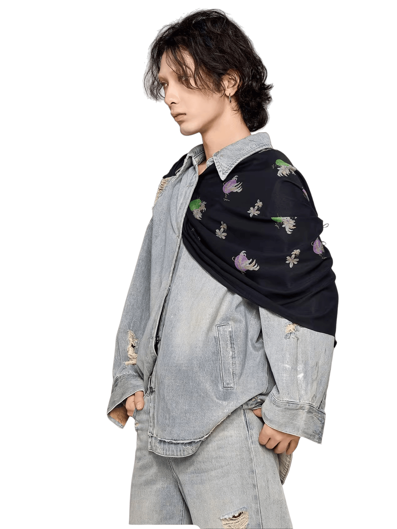 Iris Print Multi-Way TENCEL™ Scarf