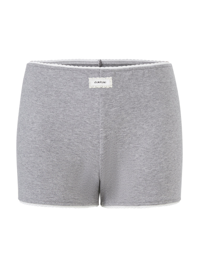 Silver-Filament Knit Low-Waist Shorts