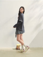 Checkered Tie-Up Embroidered Bud Mini Skirt - CHINASQUAD