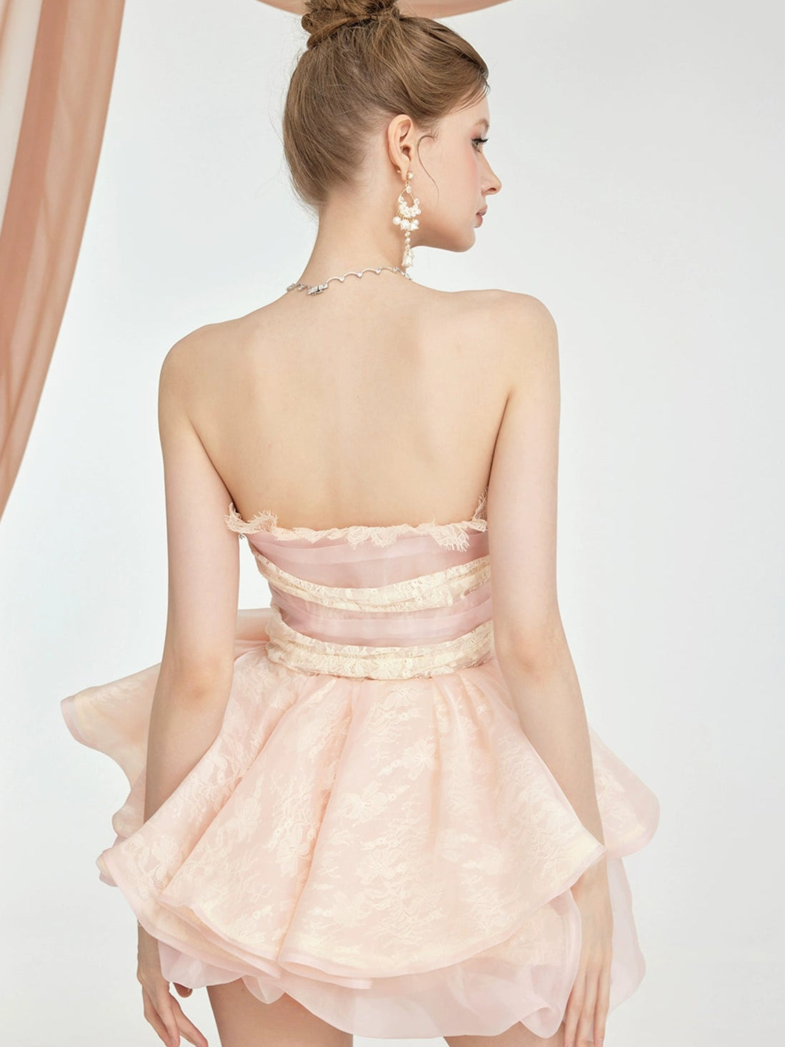 Berry Irregular Design V-Neck Bustier & Skirt Set - CHINASQUAD