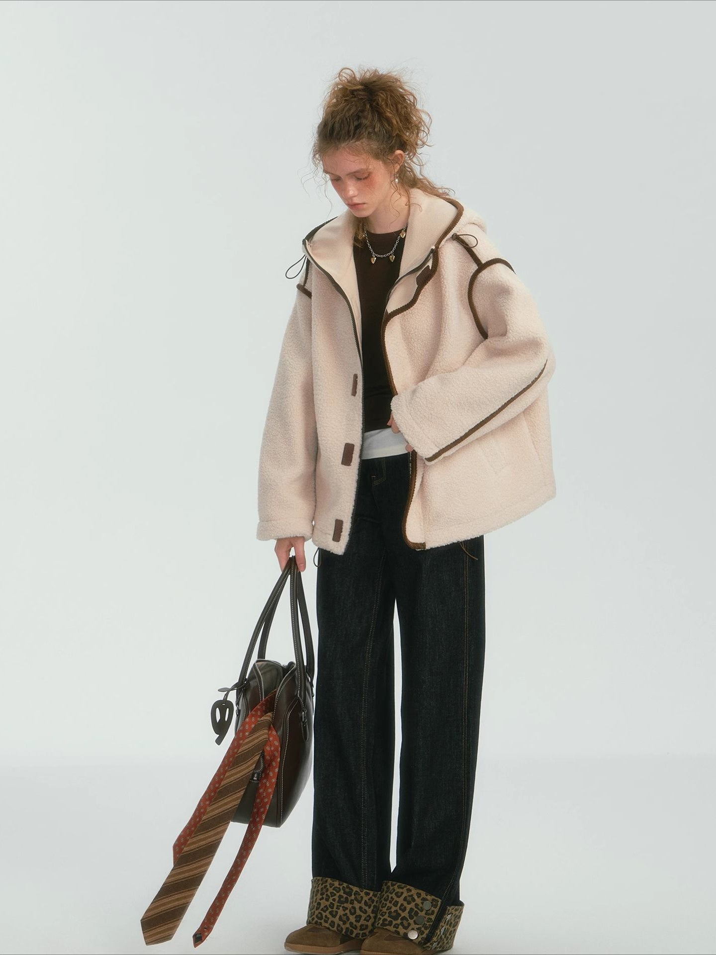 Contrast Trim Fleece Hooded Jacket - CHINASQUAD