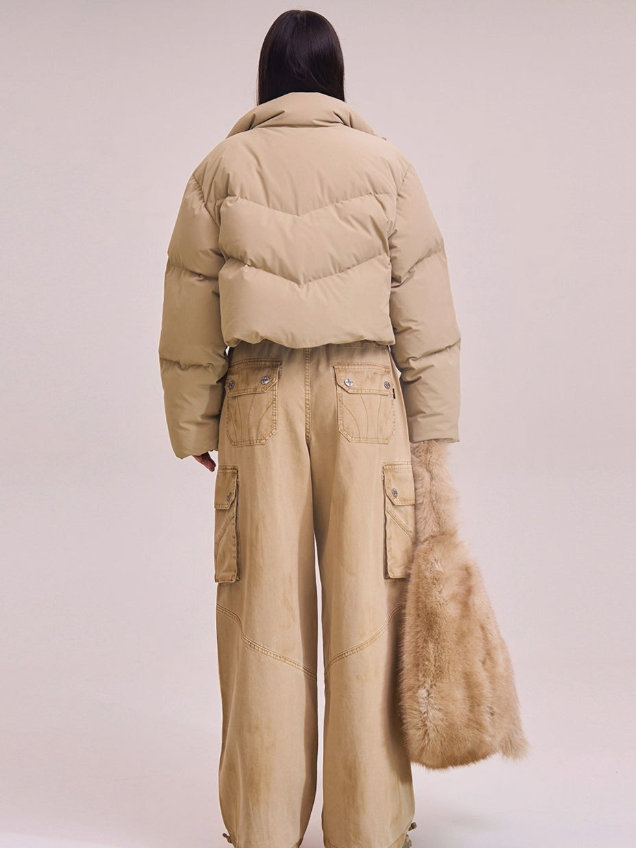 Desert Cross Cropped Down Jacket