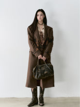 Wool Blend Plaid Patchwork French Coat - CHINASQUAD