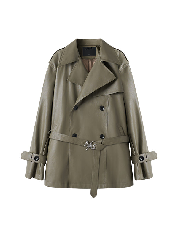 Classic PU Trench Leather Jackets - CHINASQUAD