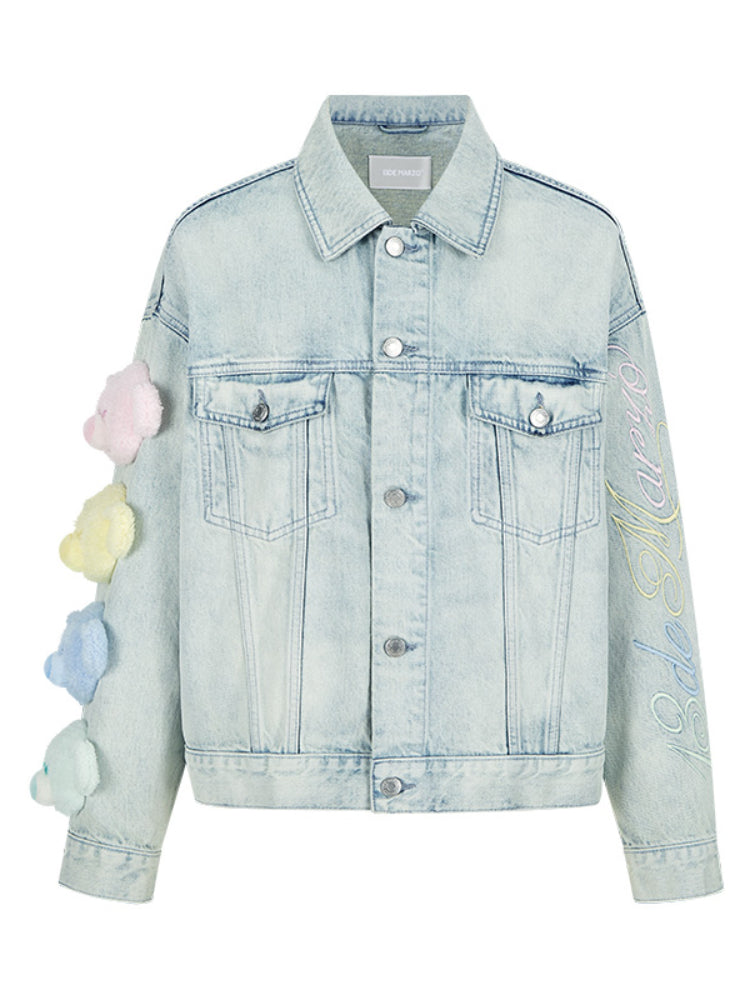 Colorful Bear Denim Jacket - CHINASQUAD