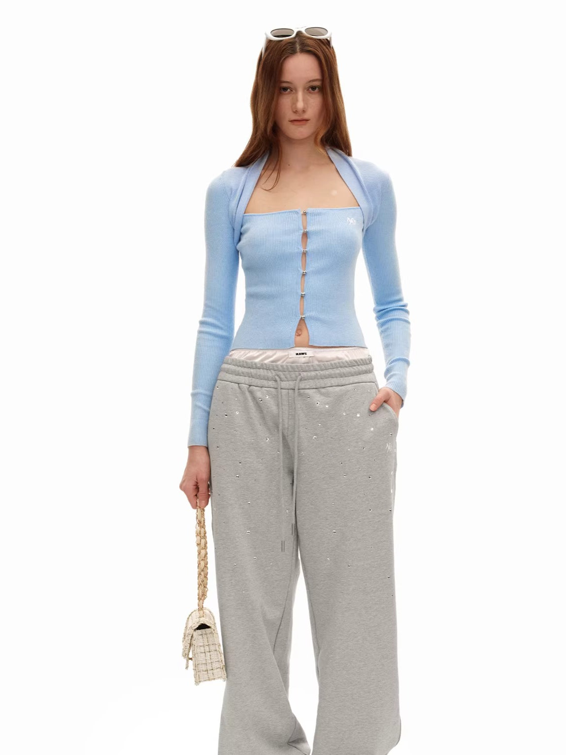 Wool-Blend Layered Illusion Pointelle Sweater