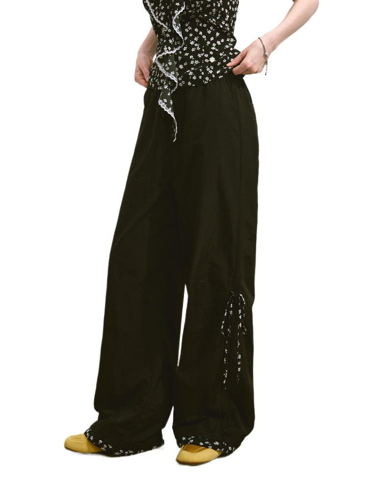 Floral-Patchwork Lightweight Checkered Utility Pants - CHINASQUAD