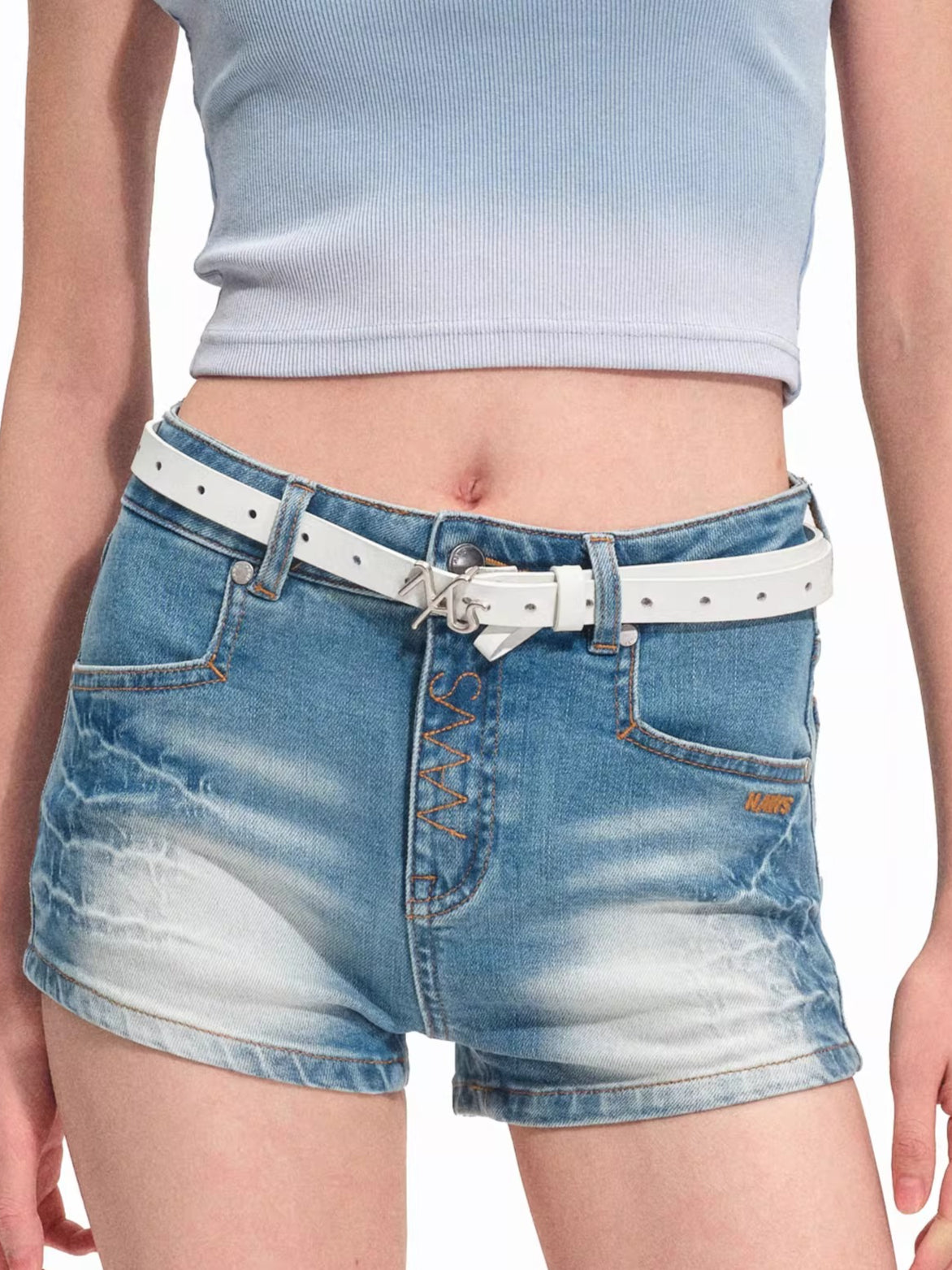 Heavyweight Washed Twill Denim Shorts