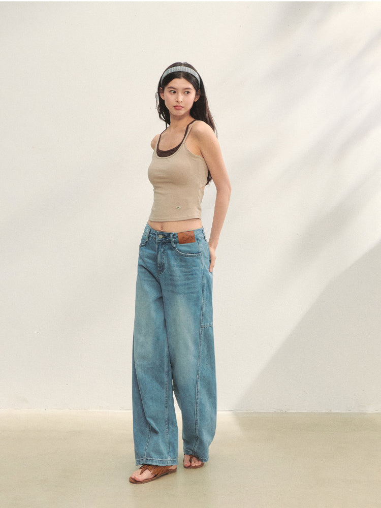 Fake Two-piece Padded Camisole Tank Top - CHINASQUAD