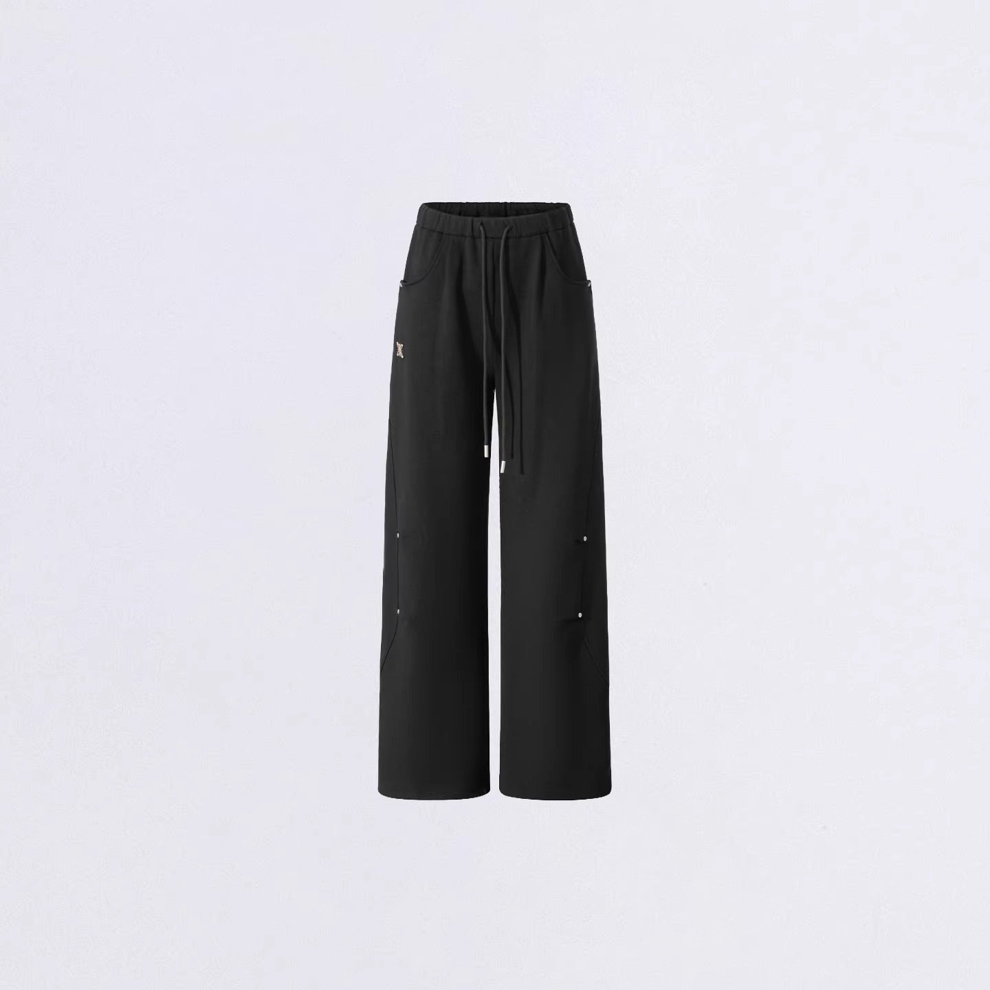 Sculpted Drape Curved-Leg Wide Pants