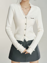 V-neck Frayed Knit Top - CHINASQUAD