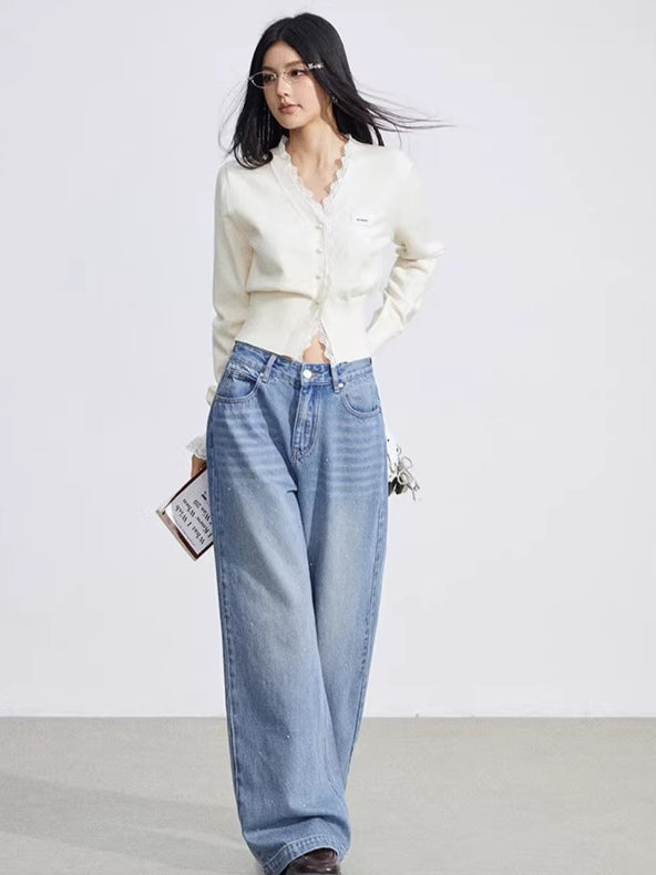 Lace Panel Knit Cardigan