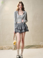 Embroidered Wool Hollow Cardigan & Tank Top Set - CHINASQUAD