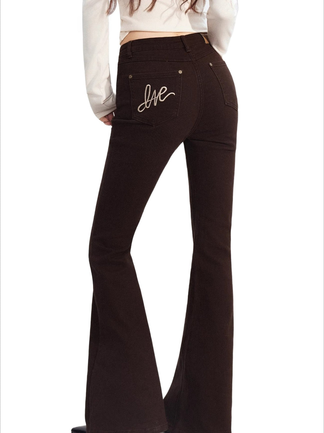 Embroidered Flared Denim Pants