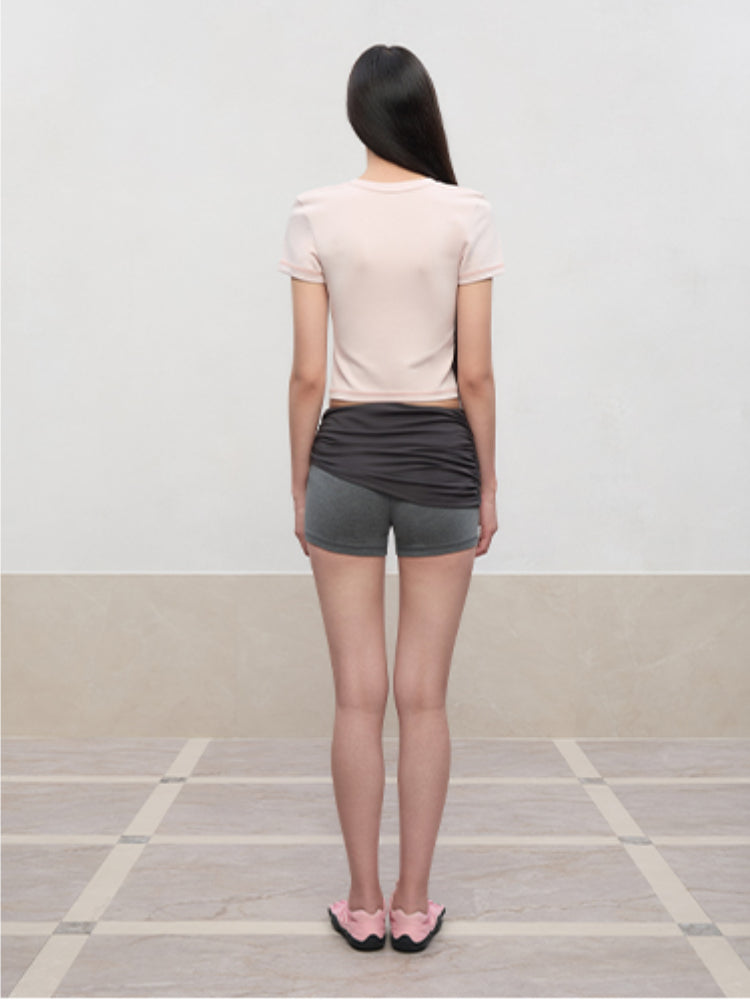 Regular-Shoulder Round Neck Short-Sleeve T-Shirt