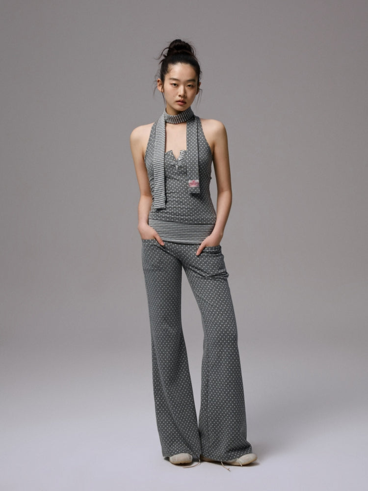 Polka Dot Stripe Double-sided Scarf - CHINASQUAD