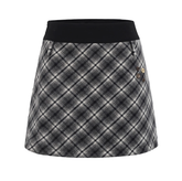 (Final Sale) Red Vintage Plaid Woolen Skirt - CHINASQUAD